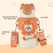 Load image into Gallery viewer, Cello Funz Hot &amp; Cold Stainless Steel Kids Water Bottle, 550ml, Orange
