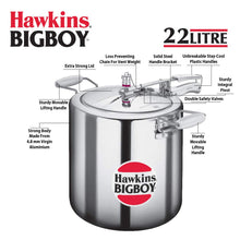 Load image into Gallery viewer, Hawkins Bigboy Aluminum Pressure Cooker, 22 Litres
