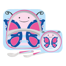 Load image into Gallery viewer, Cello Kids Meal Melamine Dinner Set with Butterfly Print | Safe and hygenic for Kids to use | Attractive and Long Lasting Designs | Break Resistant | Pink, Set of 4
