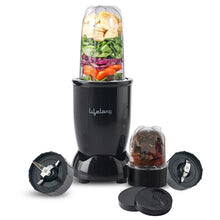 Load image into Gallery viewer, Lifelong Regalia PowerNutri Mixer/Grinder/Blender/Shaker, 2 Stainless Steel Blades,2 Unbreakable Jars, 450 W Powerful Copper Motor (Black, 1 Year warranty, LLNBB001)
