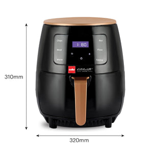 Cello Smart Digital Air Fryer 1400W, 4.5 Litre | Uses up to 90% less fat | Smart Touch Panel | Rapid Air Technology | Ideal for Fry, Grill, Roast & Bake | (Black)