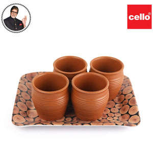 Cello Melamine Kullad Set 4 Pcs - Teracotta, tea cups