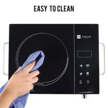 Load image into Gallery viewer, Cello Induction Cooker Blazing 800+ Infra Ceramic Plate 2200 Watt Induction Cooktop with BBQ Grill, Soft Touch Button with Crystal Glass (Black)
