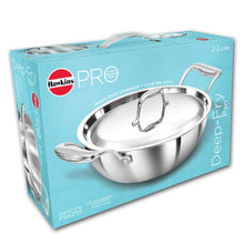 Load image into Gallery viewer, Hawkins Pro 2.5 Litre Deep-Fry Pan, Triply Stainless Steel Kadhai with Stainless Steel Handles and Stainless Steel Lid, Silver (PSK25S)
