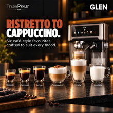 Load image into Gallery viewer, Glen Espresso Coffee Machine with 20 Bar Pressure, Dual Boiler System 6 One-Touch Drinks, Automatic Milk, 500 ml Milk Tank, 1.4 L Water Tank,Coffee Auto-Clean Function Cappuccino, Latte (SA9059ECM)
