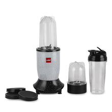 Load image into Gallery viewer, Cello Frutomix Nutri Blend Pro + | Multi-purpose Blender | (2 multipurpose Jar with 1 sipper bottle) Set of 3 | Smoothie Maker | 500 W Copper Motor | SS Blades | Grey
