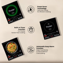Load image into Gallery viewer, Prestige PIC 3.1 V3 2000 Watts Induction Cooktop | Patented Automatic Whistle Counter | 4KV Surge Protection | 7 Preset Indian Menu Options With Timer | Touch Button | Black | 1Y Warranty | BIS
