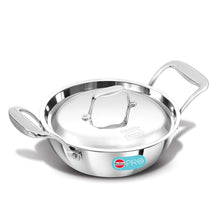 Load image into Gallery viewer, Hawkins Pro 1.5 Litre Deep-Fry Pan, Triply Stainless Steel Kadhai with Stainless Steel Handles and Stainless Steel Lid, Silver (PSK15S)
