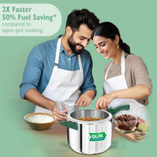 Load image into Gallery viewer, Hawkins 5 Litre Pressure Cooker | Stainless Steel | Quik | Straight Body | Induction Compatible | Ideal for 5–7 persons | Silver (QSP50)|Induction and Gas Stove Compatible
