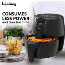 Load image into Gallery viewer, Lifelong Digital 4.2L Air Fryer with Touch 1350W, Temperature Control &amp; Timer with Hot Air Circulation Technology (Black, LLHFD439)
