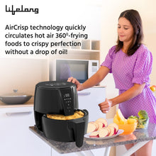 Load image into Gallery viewer, Lifelong Digital 4.2L Air Fryer with Touch 1350W, Temperature Control &amp; Timer with Hot Air Circulation Technology (Black, LLHFD439)
