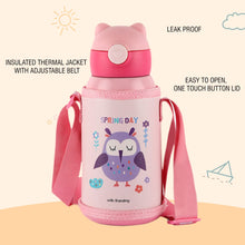 Load image into Gallery viewer, Cello Toddy Hot &amp; Cold Stainless Steel Kids Water Bottle, 550ml, Pink
