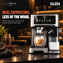 Load image into Gallery viewer, Glen Espresso Coffee Machine with 20 Bar Pressure, Dual Boiler System 6 One-Touch Drinks, Automatic Milk, 500 ml Milk Tank, 1.4 L Water Tank,Coffee Auto-Clean Function Cappuccino, Latte (SA9059ECM)
