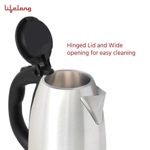 Lifelong LLEK15 Electric Kettle 1.5L with Stainless Steel Body, Easy and Fast Boiling of Water for Instant Noodles, Soup, Tea etc. (1 Year Warranty, Silver)