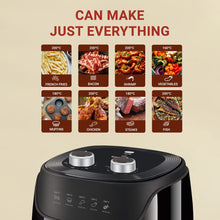 Load image into Gallery viewer, INALSA Air Fryer 1400W with 4.2 Liter Capacity|2 Year Warranty|Air Crisp Technology|Timer Selection and Full Temperature Control|Auto Cut Off |(Gourmia)(Black)
