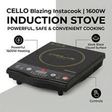 Load image into Gallery viewer, Cello Induction Cooker Blazing Glaze, 1600W | Power On/Off Push Button | Compact &amp; Portable | Black
