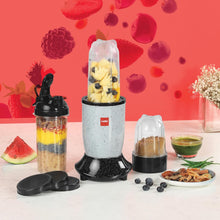 Load image into Gallery viewer, Cello Frutomix Nutri Blend Pro + | Multi-purpose Blender | (2 multipurpose Jar with 1 sipper bottle) Set of 3 | Smoothie Maker | 500 W Copper Motor | SS Blades | Grey

