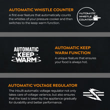 Load image into Gallery viewer, Prestige Swish V4 2000 W Induction Cooktop|Automatic Keep Warm|Power Saving Technology|Automatic Whistle Counter|Indian Menu Options|Black
