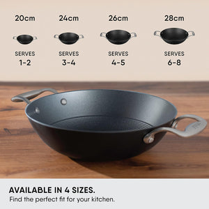 Stahl Blacksmith Hybrid Enamelled Cast Iron Kadhai, Rust Proof Kadai for Cooking, Light Weight Cast Iron, Induction & Gas Stove Compatible, 1.3 L, 20 cm