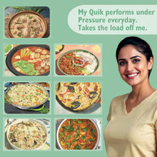 Load image into Gallery viewer, Hawkins 5 Litre Pressure Cooker | Stainless Steel | Quik | Straight Body | Induction Compatible | Ideal for 5–7 persons | Silver (QSP50)|Induction and Gas Stove Compatible
