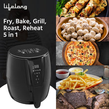 Load image into Gallery viewer, Lifelong Digital 4.2L Air Fryer with Touch 1350W, Temperature Control &amp; Timer with Hot Air Circulation Technology (Black, LLHFD439)
