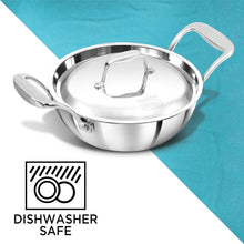 Load image into Gallery viewer, Hawkins Pro 1.5 Litre Deep-Fry Pan, Triply Stainless Steel Kadhai with Stainless Steel Handles and Stainless Steel Lid, Silver (PSK15S)

