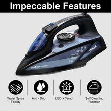 Load image into Gallery viewer, Inalsa Onyx, 2200W, Steam Iron with Ceramic Coated Sole Plate| Anti-Drip Function and Anti-Calc, Blue/Black
