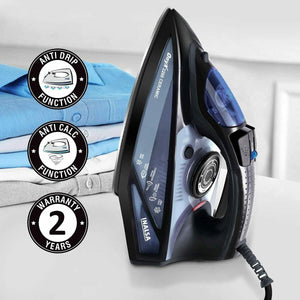 Inalsa Onyx, 2200W, Steam Iron with Ceramic Coated Sole Plate| Anti-Drip Function and Anti-Calc, Blue/Black