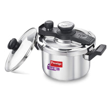 Load image into Gallery viewer, PRESTIGE CLIP ON STAINLESS STEEL PRESSURE COOKER WITH GLASS LID, 3 LITRES, SILVER
