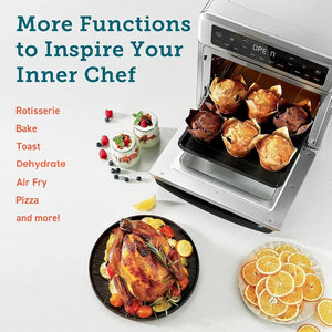 INALSA Air Fryer Oven Aero Smart With 23 L Capacity|1700 W-16 Preset Programs|| Digital Display and Touch Control | Rotisserie & Convection| 8 Accessories| Recipe Book|2 Year Warranty