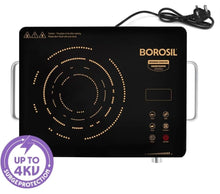Load image into Gallery viewer, Borosil 2200W Smart Kook Infrared Induction | Digital Display with Touch Buttons | Glass Crystallite Plate | 8 Preset Modes | Auto Cooling Fan | 1 Year Warranty | Made in India
