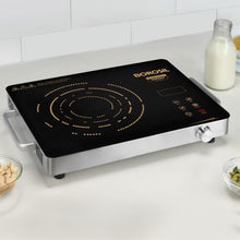 Load image into Gallery viewer, Borosil 2200W Smart Kook Infrared Induction | Digital Display with Touch Buttons | Glass Crystallite Plate | 8 Preset Modes | Auto Cooling Fan | 1 Year Warranty | Made in India
