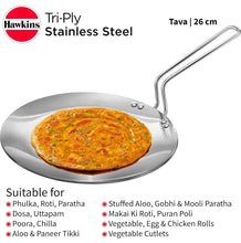 Load image into Gallery viewer, HAWKINS STAINLESS STEEL TRIPLY ROTI TAWA 26 CM TAWA, 26CM
