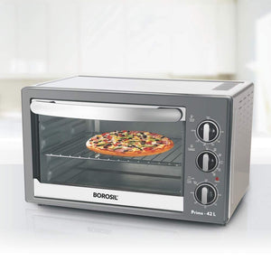 BOROSIL PRIMA 30 L OTG, WITH MOTORISED ROTISSERIE AND CONVECTION, 1500 W, 6 STAGE HEATING FUNCTION, SILVER - KOCHEN ESSENTIAL