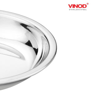 Vinod Stainless Steel Halwa Plate Set of 12 Pieces - KOCHEN ESSENTIAL