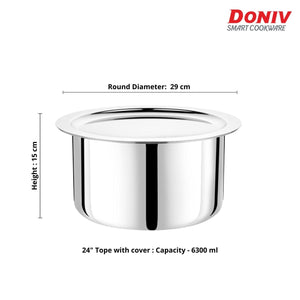 DONIV Titanium Triply Stainless Steel Tope with Cover, Induction Friendly - KOCHEN ESSENTIAL