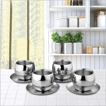Load image into Gallery viewer, SHRI &amp; SAM 4 PCS DOUBLE WALL CUP AND SAUCER SE, SET OF 4 - KOCHEN ESSENTIAL
