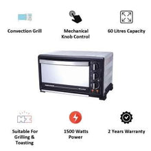 Load image into Gallery viewer, MORPHY RICHARDS OTG, OVEN TOASTER GRILL 60 LITRES, RCSS 60 L OTG, BLACK - KOCHEN ESSENTIAL

