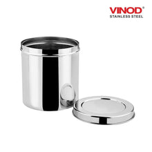Load image into Gallery viewer, Vinod Stainless Steel Airtight Deep Dabba - 3.50 Kg, 4.50 Kg, 5.00 Kg &amp; 6.00 Kg - set of 4 pieces - KOCHEN ESSENTIAL
