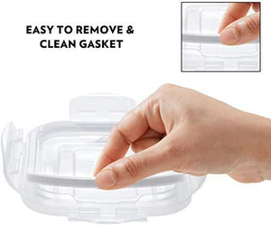 Borosil Basics Glass Lunch Box Set of 3, 320 ml, Square, Microwave Safe Office Tiffin - KOCHEN ESSENTIAL