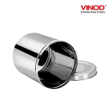 Load image into Gallery viewer, Vinod Stainless Steel Airtight Deep Dabba - 350 ml, 500 ml, &amp; 750 ml - set of 3 pieces - KOCHEN ESSENTIAL
