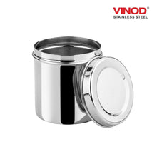 Load image into Gallery viewer, Vinod Stainless Steel Airtight Deep Dabba - 350 ml, 500 ml, &amp; 750 ml - set of 3 pieces - KOCHEN ESSENTIAL
