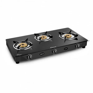 SUNFLAME 3 BURNER GAS STOVE, CROWN BK 3B GAS STOVE - KOCHEN ESSENTIAL