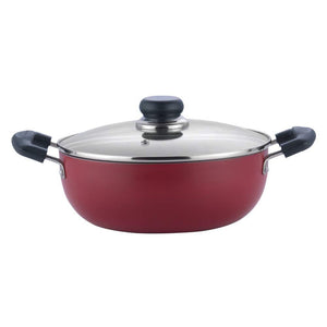 VINOD ZEST NON-STICK DEEP KADAI WITH GLASS LID (INDUCTION FRIENDLY) - KOCHEN ESSENTIAL