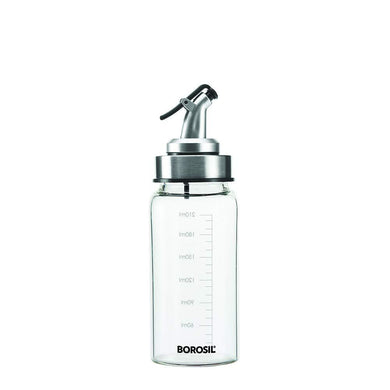 BOROSIL GLASS OIL DISPENSER, 250ML, SILVER - KOCHEN ESSENTIAL