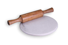 Load image into Gallery viewer, LAKSHITA PURE WHITE MARBLE CHAKLA WITH WOODEN BELAN (ROLLING PINS) - KOCHEN ESSENTIAL
