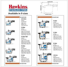 Load image into Gallery viewer, HAWKINS STAINLESS STEEL PRESSURE COOKER, 5 LITRES, INDUCTION COOKER, HSS50 - KOCHEN ESSENTIAL
