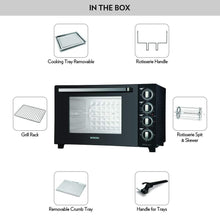 Load image into Gallery viewer, BOROSIL PRIMA 60 L OTG, WITH MOTORISED ROTISSERIE AND CONVECTION, 2000W, 12 STAGE HEAT SELECTION, BLACK - KOCHEN ESSENTIAL
