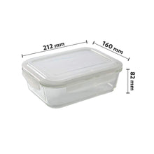 Load image into Gallery viewer, BOROSIL KLIP N STORE GLASS FOOD CONTAINER, 1.04 L RECTANGLE, FOR KITCHEN STORAGE WITH AIR TIGHT LID - MICROWAVE SAFE - KOCHEN ESSENTIAL
