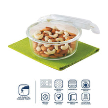 Load image into Gallery viewer, Borosil Klip N Store Glass Food Container ( round ) - KOCHEN ESSENTIAL
